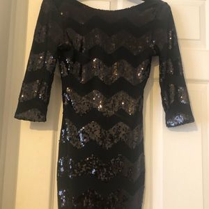 Black sequin chevron dress -Charlotte Russe